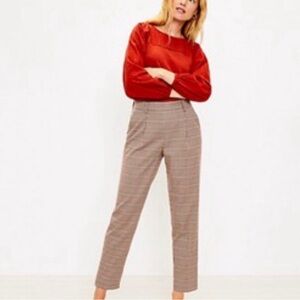Loft Plaid Taper Pants